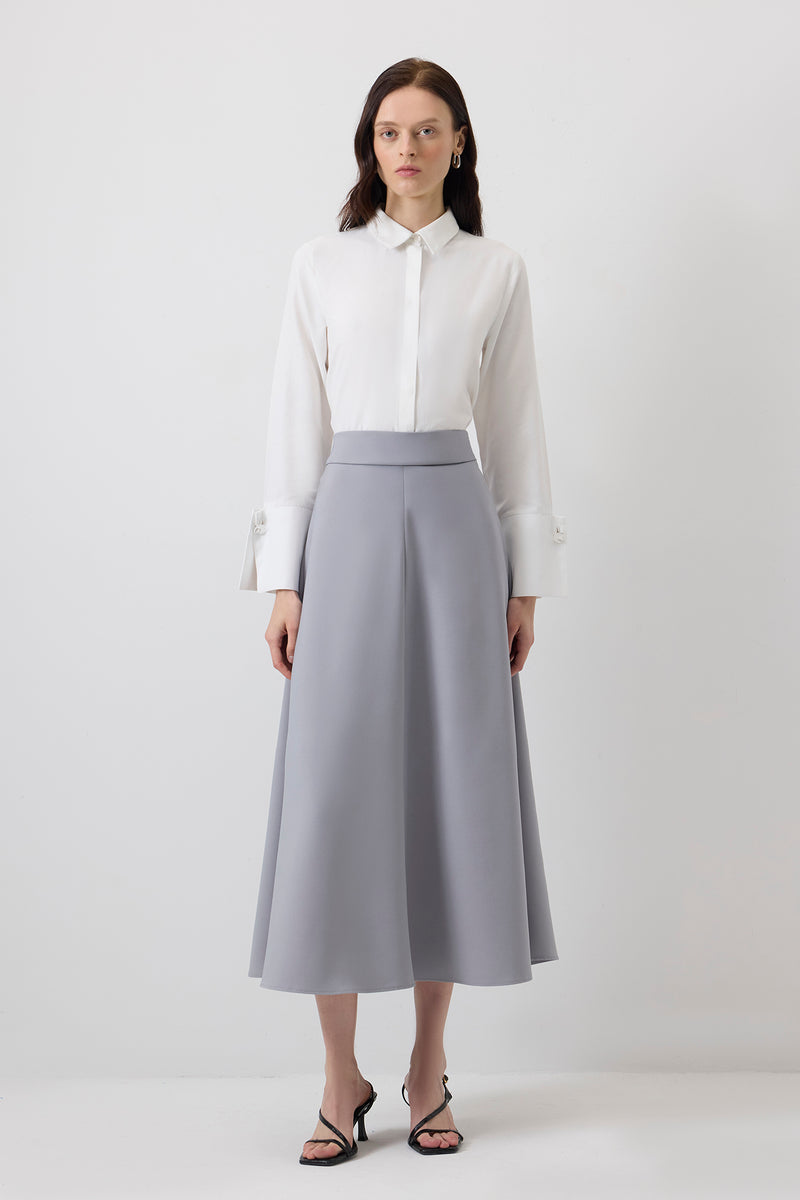 Crepe Long Wave Skirt